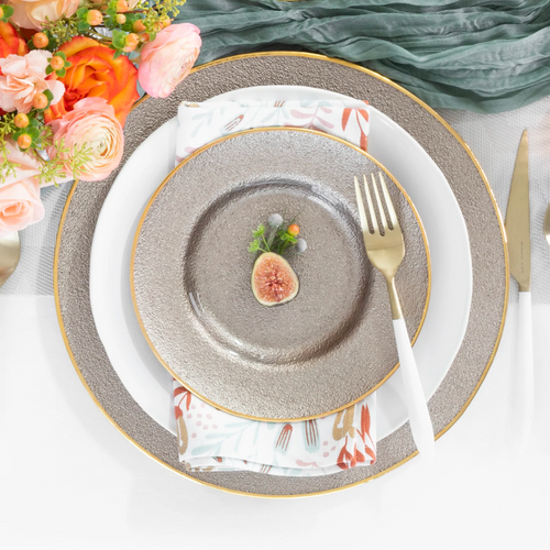 Vietri Metallic Glass Fawn Dinnerware Vietri Metallic Glass Fawn Dinnerware